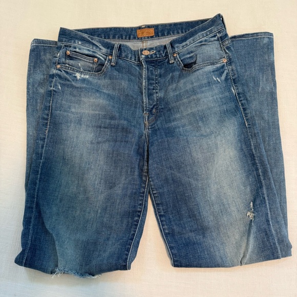 MOTHER The Brother Getting Rowdy Distressed Jeans Denim Stained Button Fly sz 25 - Picture 5 of 7